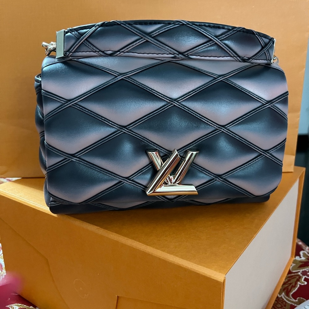 Louis Vuitton Go-14 Quilted Black and Pink Crossbody Bag